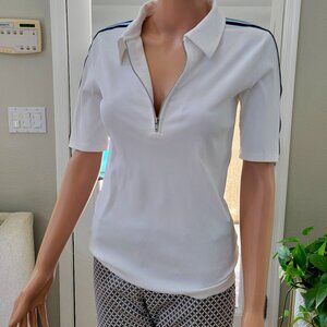 The Upside Polo Tennis short sleeve shirt Size M half zip